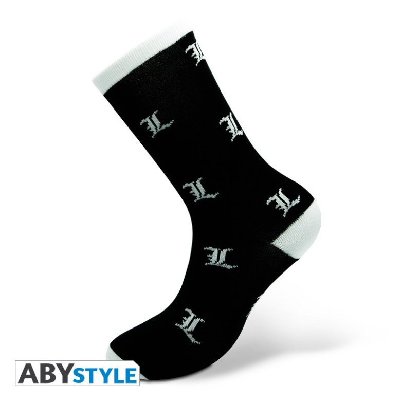 death note socks black white l