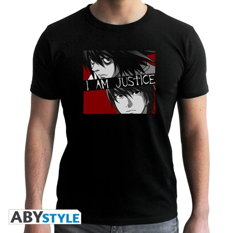 death note tshirt i am justice man ss black new fit