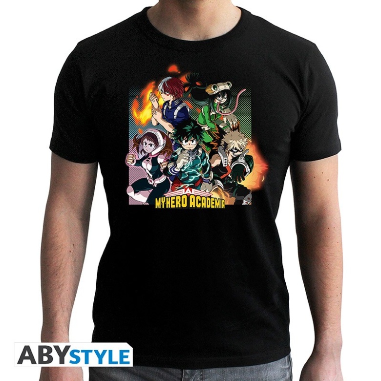 my hero academia tshirt group man ss black new fit