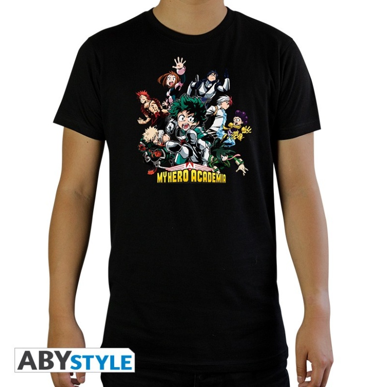 my hero academia tshirt heroes man ss black basic